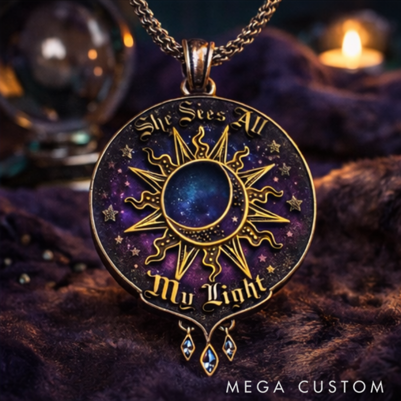 Personalized Matching Magic Moon Star Necklaces Celestial Symbolizing Love Romantic Gift for Couples