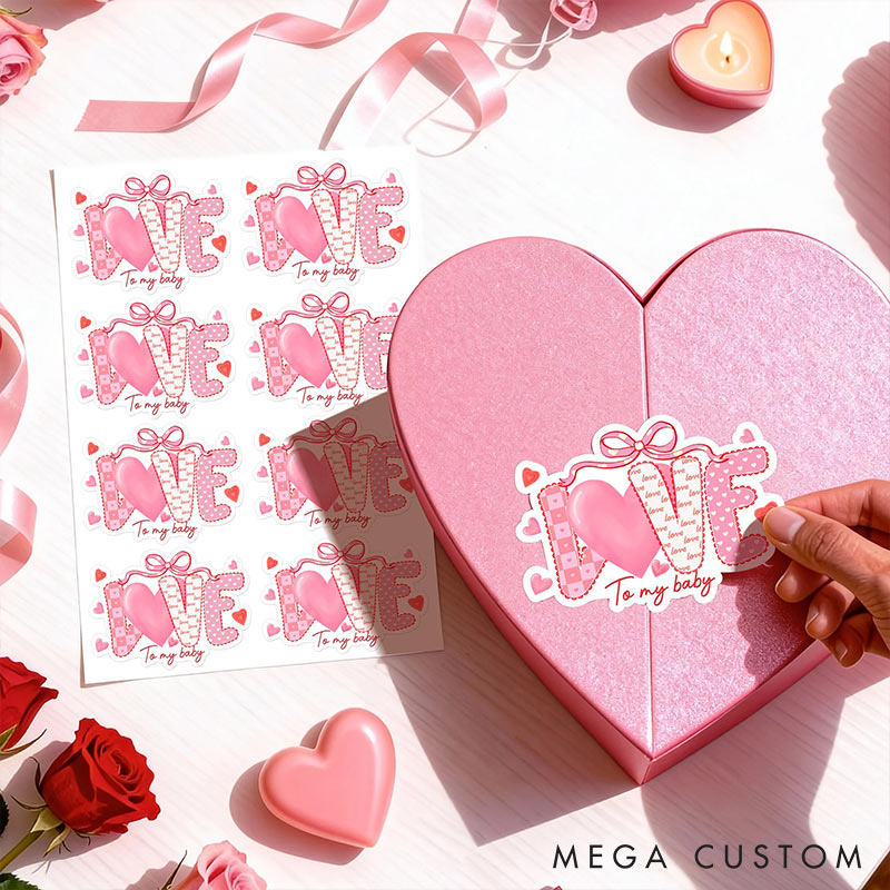 Personalized Romantic lOVE Stickers Labels with Name Gift Decor Valentine's Day Stickers Gift for Couple Anniversary Gift for Her for Lovers