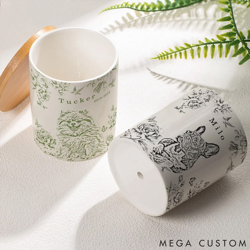 Personalized Pet Lover Flower Pet Photo Ceramic Planter Pot with Name Plant Pot