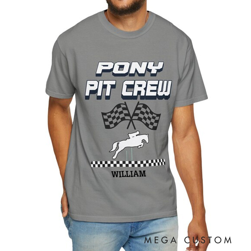 Personalized Pony Pit Crew Classic T-Shirt Equestrian Horse Show Helpers Tee for Riding Lovers