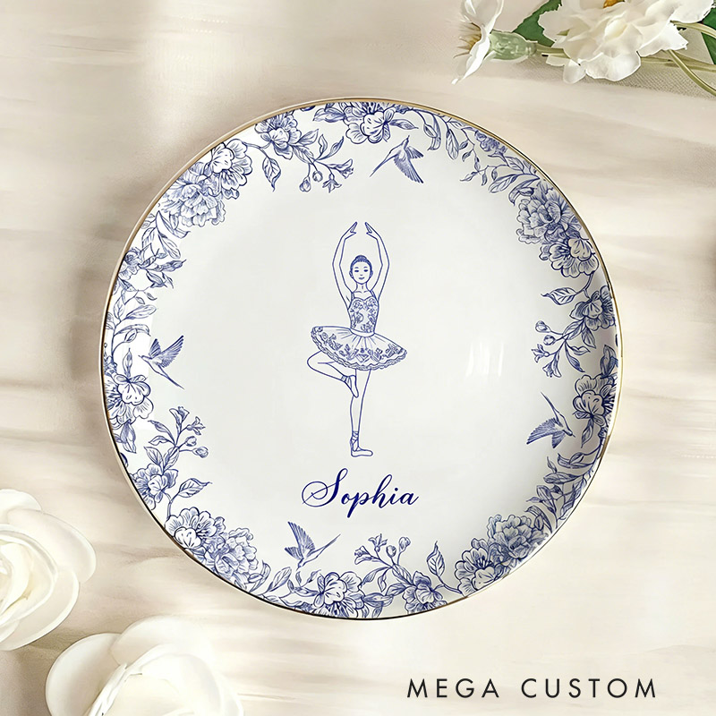 Personalized Ballet Dancer Jewelry Dish Dance Gift For Little Girls Dance Teacher Recital Gifts Ballet Dancer Trinket Tray Dance Team Ring Holder