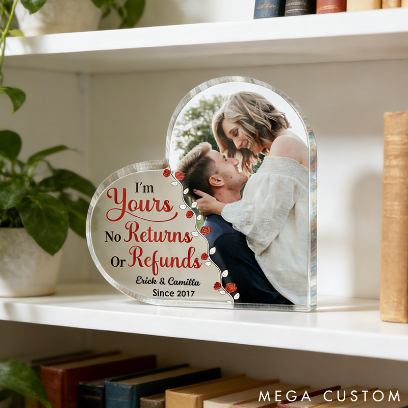 Personalized Photo Heart-Shaped Acrylic Plaque Anniversary Gift for Couple Custom Heart Acrylic Plaque for Valentine's Day Couple Gift