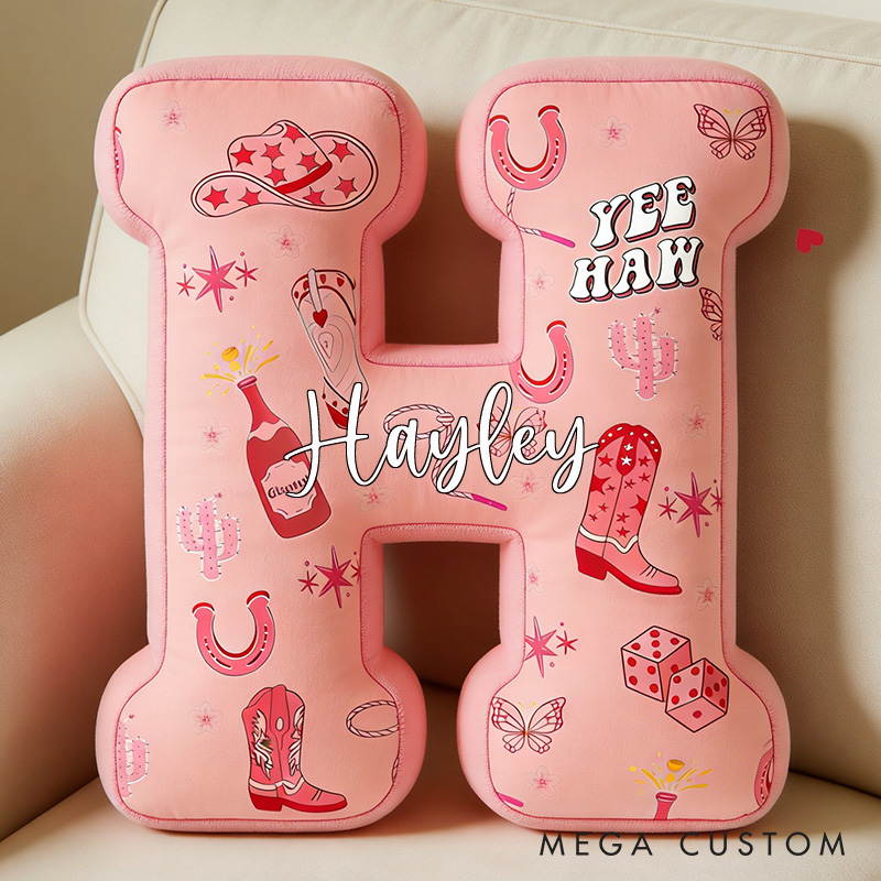 Personalized Letter Pillow with Name Custom Throw Pillow for Flower Girl Christmas Home Decor Gift for Her
