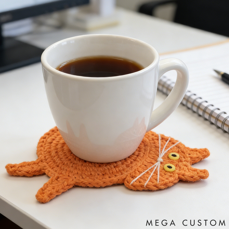 Personalized Cat Lover Funny Kitty Bum Drink Mat Quirky Cat Lover Gift