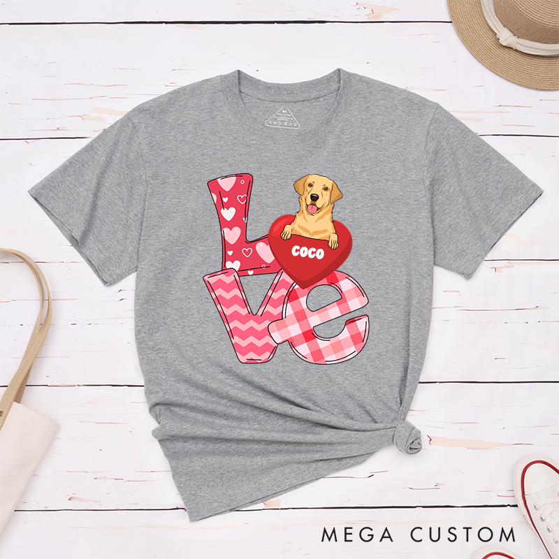 Personalized Dog Lover Love Valentine T-Shirt