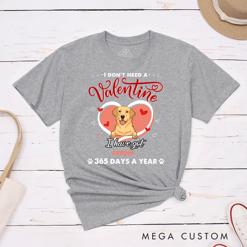 Personalized Dog Lover I Don't Need A Valentine T-Shirt