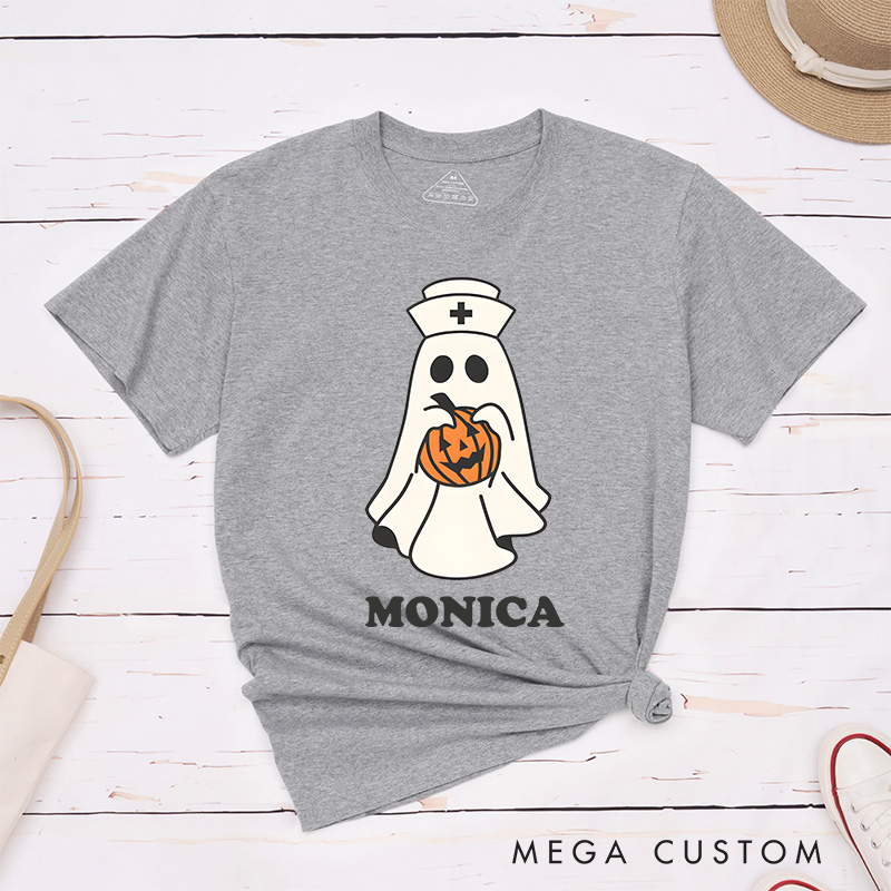 Personalized Nurse T-Shirts Spooky Nurse Halloween Care Fashion Design T-Shirts
