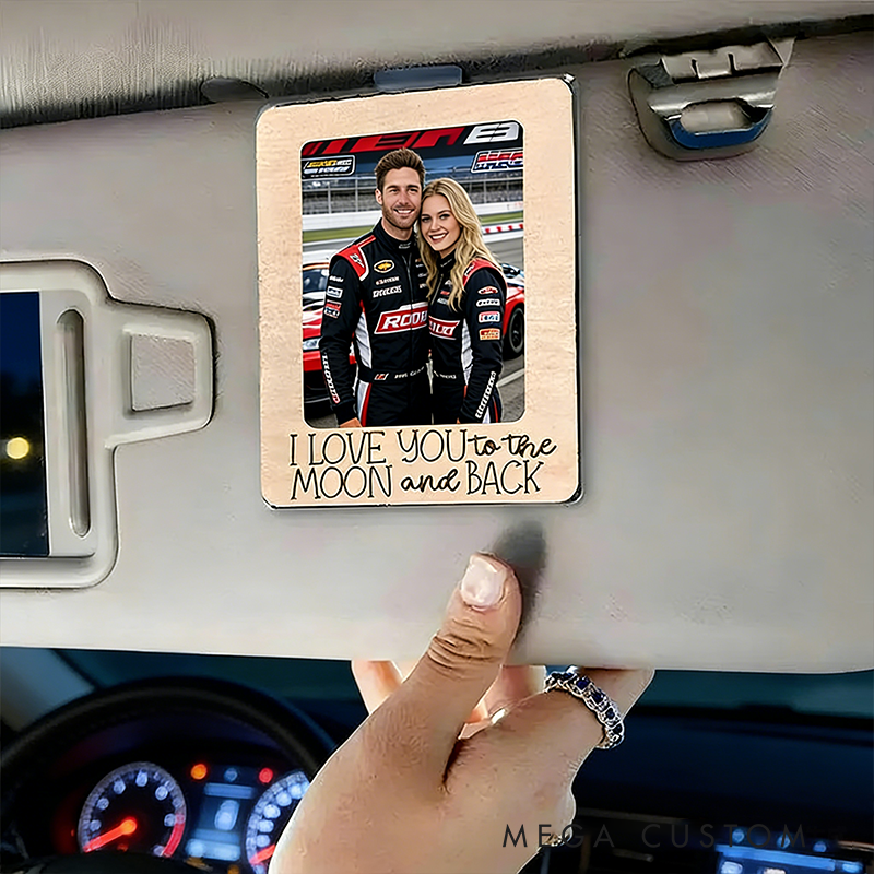 Personalized Family Gifts Custom Photo Car Visor Clip Frame I Love You to The Moon and Back Gift