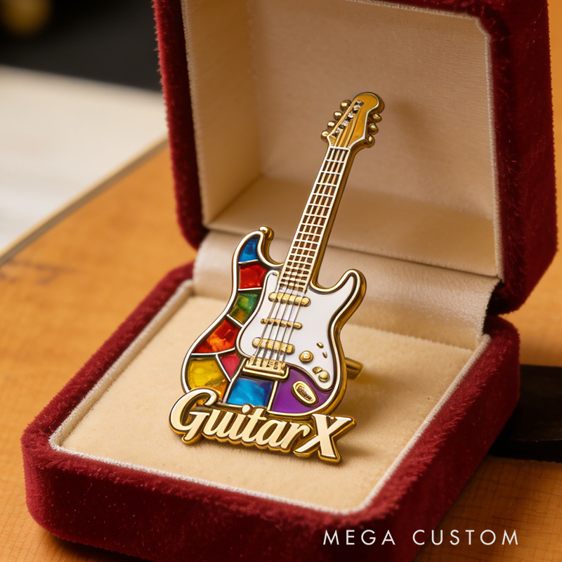 Personalized Electric Guitar Custom Enamel Pin Inspired by Your Favorite Instrument