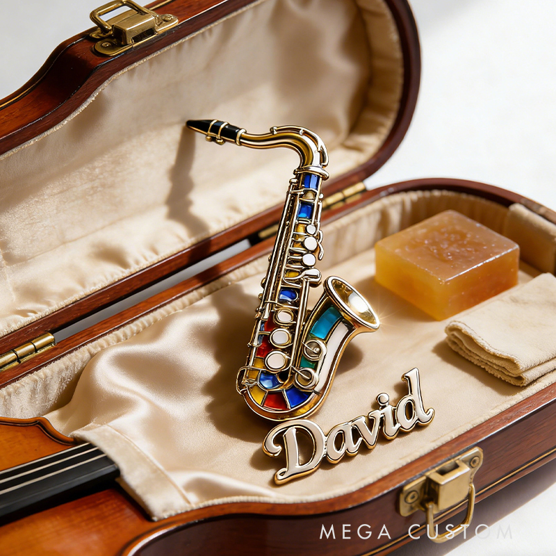 Personalized Saxophone Fashion Enamel Pin Classic Instrument Motif Suitable for any Occasion