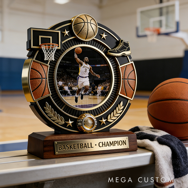 Personalized Basketball Sport Photo Album Custom Photo and Message Elegant Acrylic Decor Perfect Dynamic Holiday Gift