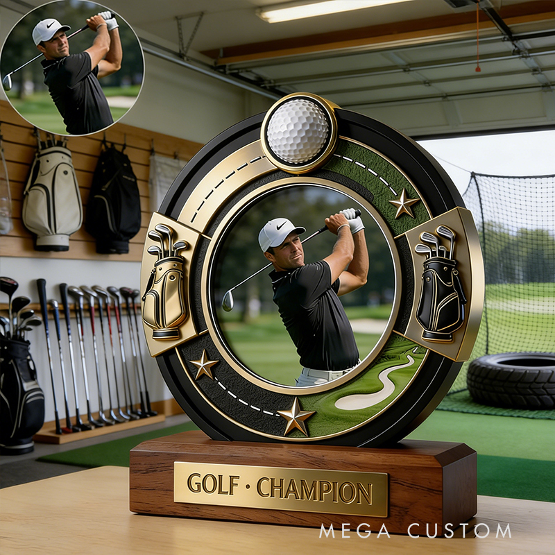Personalized Golf Sport Photo Album Custom Photo and Message Elegant Acrylic Decor Perfect Classic Holiday Gift