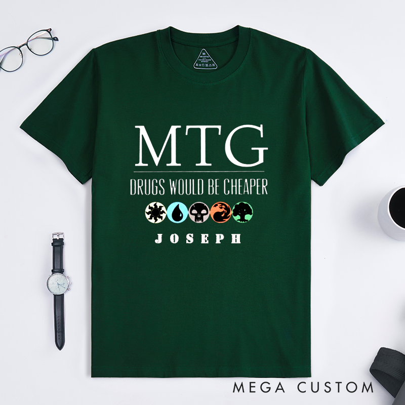 Personalized MTG Card Game Lover Classic T-Shirts Custom Name Unique Funny Gift for Board Game Fans Casual Unisex Tee 
