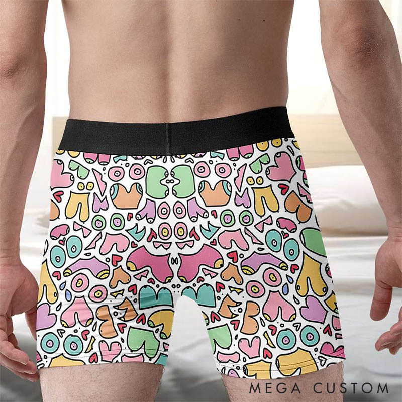 Personalized Couple All His Her Wants Matching Boxer Brief Men Women Underwear with Name Valentines Day Gift for Boyfriend Girlfriend Husband Wife