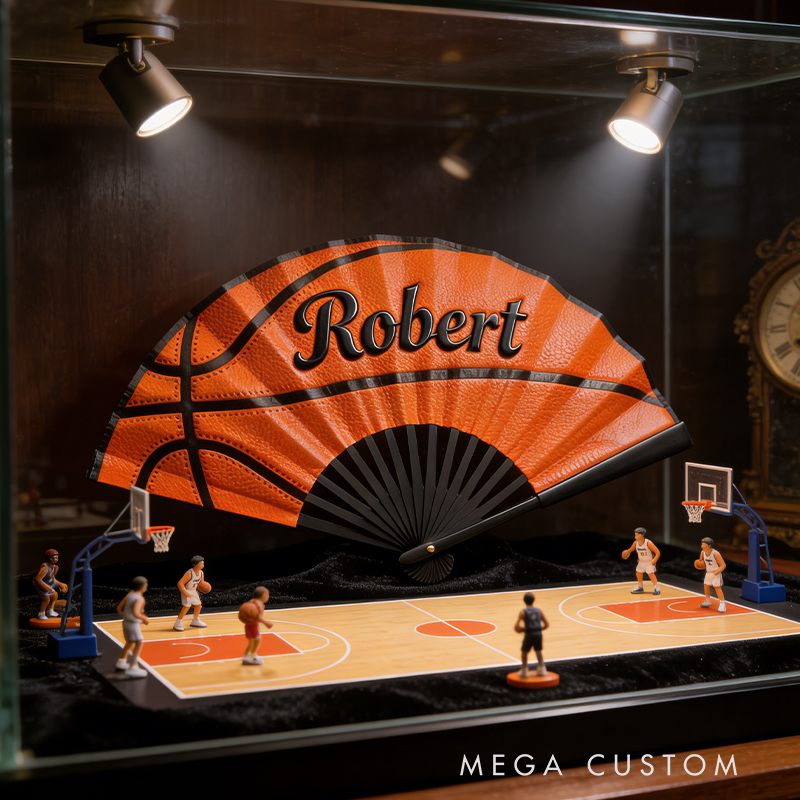 Personalized Basketball Pattern Fan the Perfect Gift for Basketball Lovers