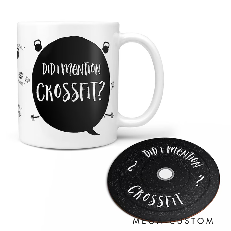 Personalized Funny Crossfit Mug Gym Gift Mug Coffee Bottle Quirky Gift for Fit Couples for Gym Lovers