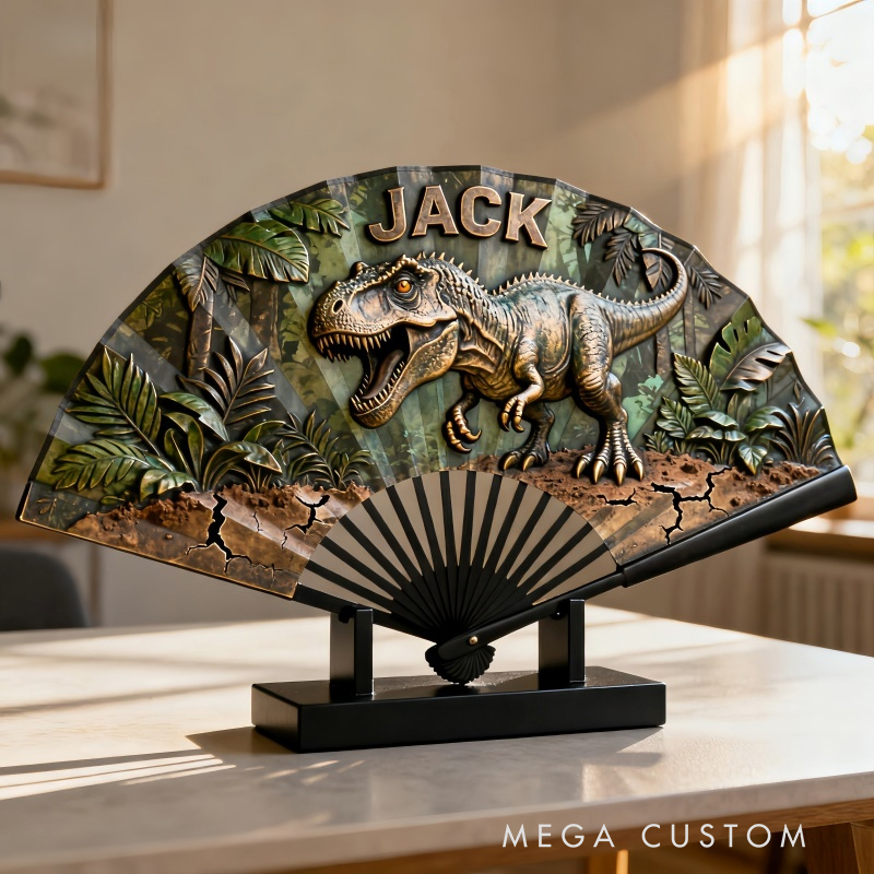 Personalized Dinosaur Pattern Fans the Perfect Gift for Children