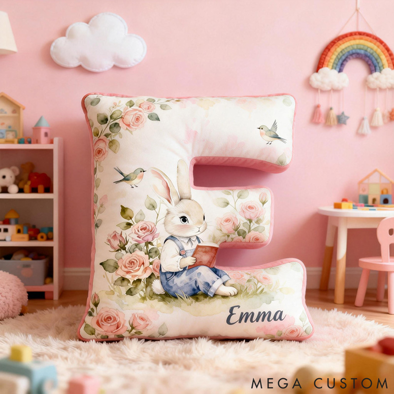 Personalized Pet Lover Funny Reading Rabbit Graphic 3D Print Pillow