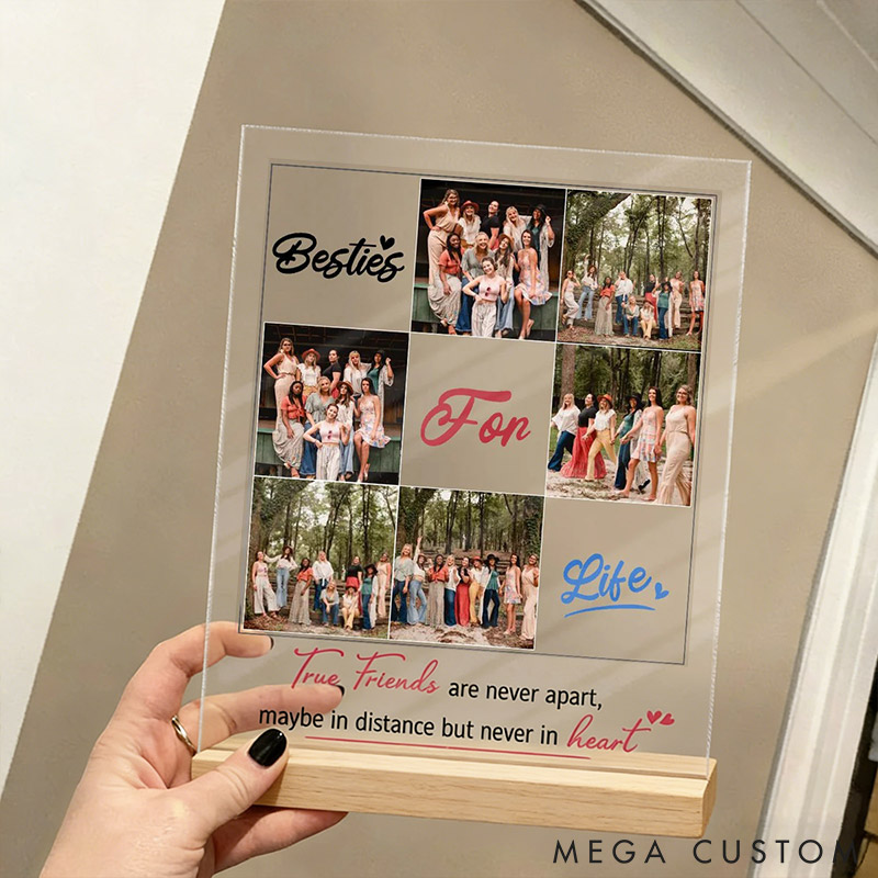 Personalized Bestie for Life Acrylic Plaque Custom Photo  Acrylic Plaque for Friendship Anniversary Gift for Besties for Friends