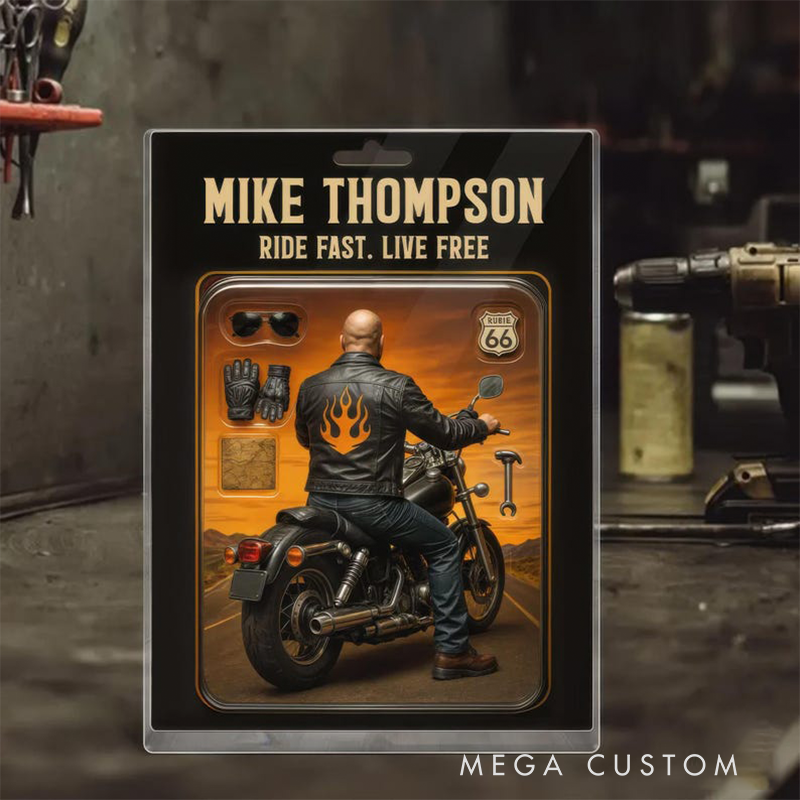 Personalized Biker Gifts Custom Name Motorcycle Rider Acrylic Plaque Desktop Decor for Motorcyclists and Men Fathers Day Gift