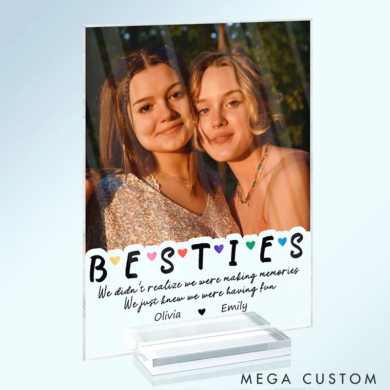Personalized Bestie for Life Acrylic Plaque Custom Photo  Acrylic Plaque for Friendship Anniversary Gift for Besties for Friends Galentine's Gift for Besties