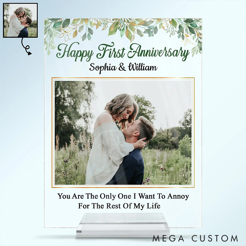 Personalized Happy Anniversary Couple Acrylic Plaque Custom Photo  Acrylic Plaque for Wife Husband Anniversary Gift for Girlfriend Boyfriend