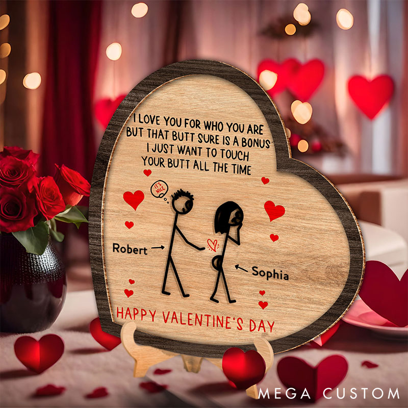 Personalized Couple Happy Valentine's Day Wood Sign Custom Wood Sign for Husband Wife Valentine Sign Anniversary Gift for Couple
