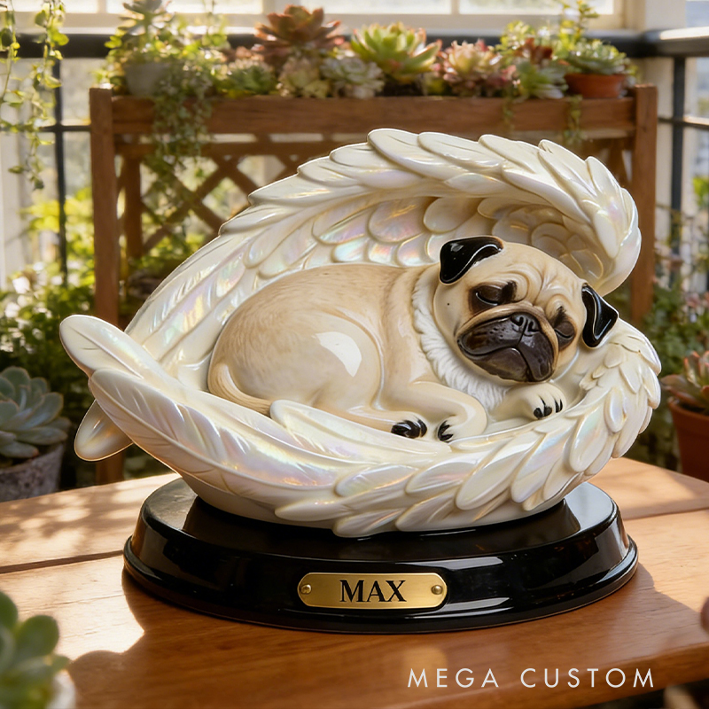 Personalized Angel Wings Pet Commemorative Sculpture Desktop Ornament