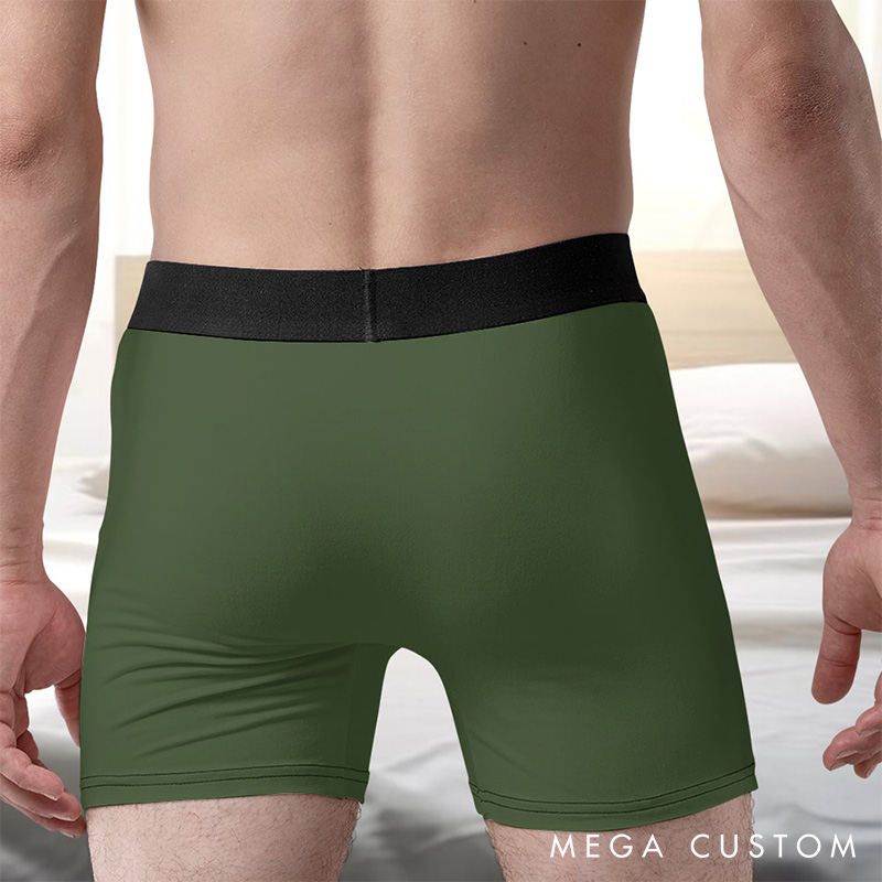 Personalized Man Shooting Guns & Spreading Buns Boxer Brief Custom Men Bullet Pattern Underwear with Name Valentines Day Gift for Boyfriend Husband