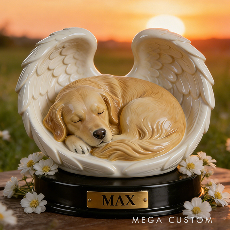 Personalized Angel Wings Pet Memorial Sculpture Cherish Your Beloved Companion's Memory Forever