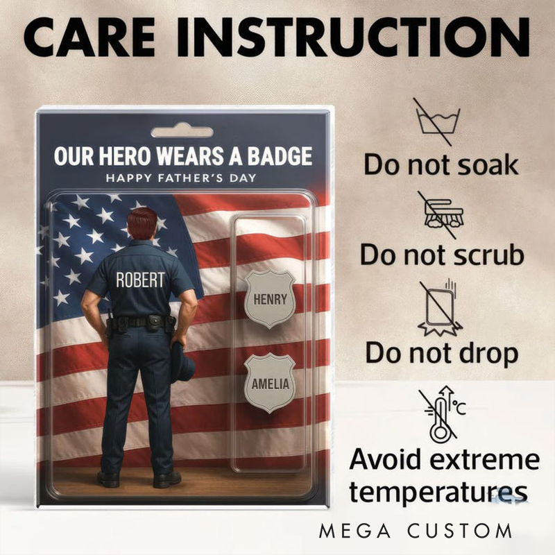 Personalized Police Gifts Custom Name Hero Badge Acrylic Plaque Gift for Dad Husband or Officer Desk Decor