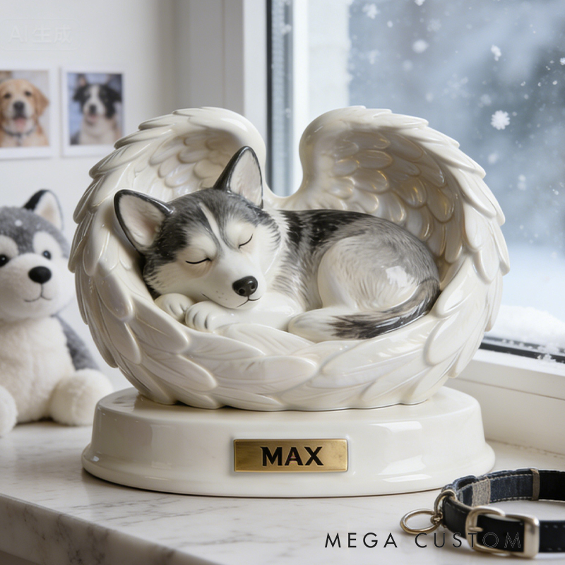 Personalized Angel Wings Sculpture for Pet Remembrance Keep Their Spirit Close to You
