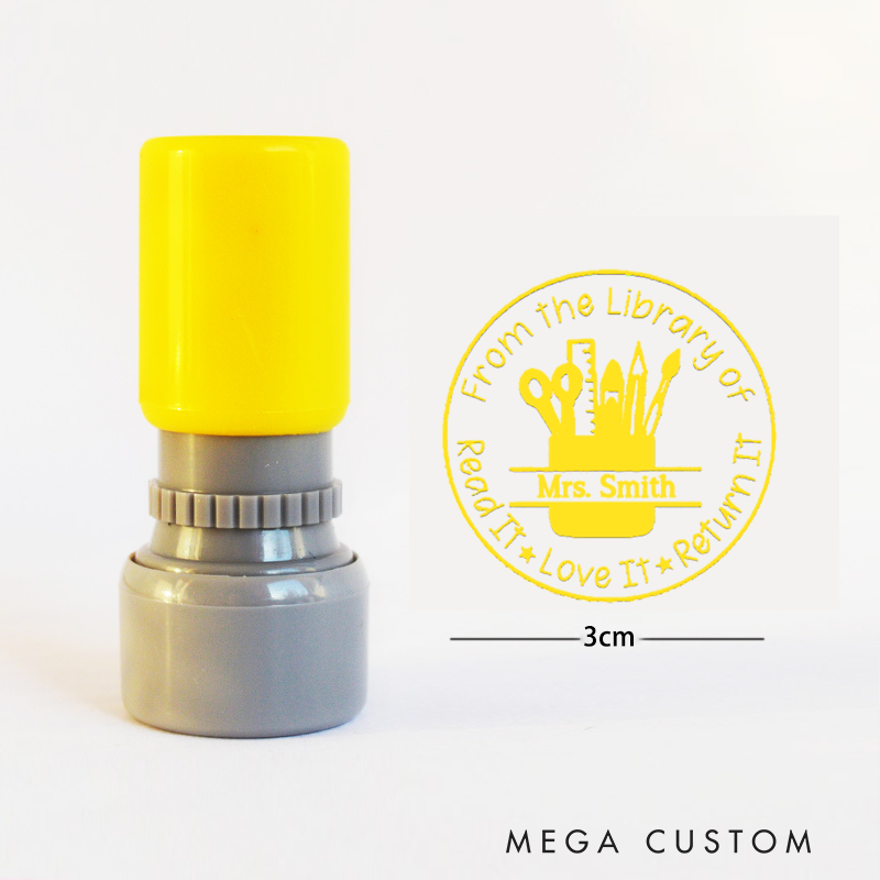 Personalized Teacher Stamps Read It Love It Return It Pencil Holder Design Perfect Teacher Appreciation Gift