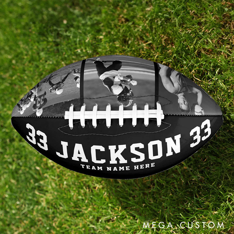 Personalized American Football with Custom Photo and Name for Celebrate Your Coach