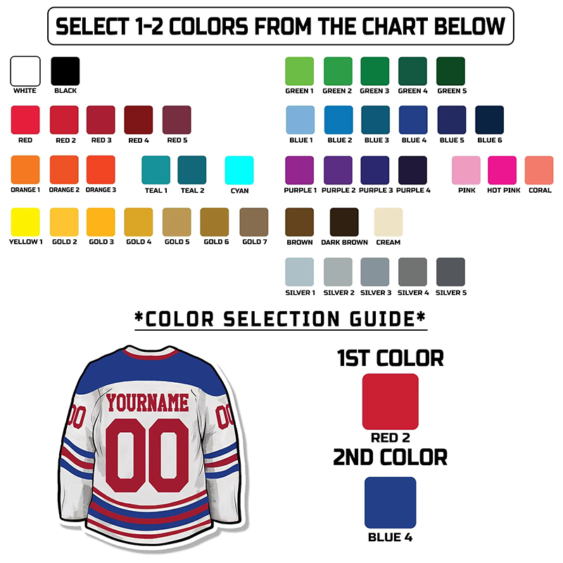 Personalized Hockey Jersey Sticker with Custom Name and Number Design
