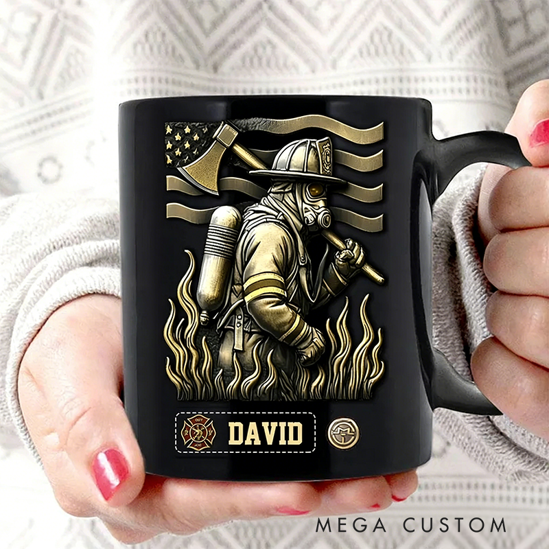 Personalized Proud Firefighter Mug Custom Name Mug Gift for Firefighters