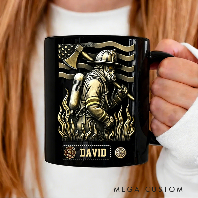 Personalized Proud Firefighter Mug Custom Name Mug Gift for Firefighters
