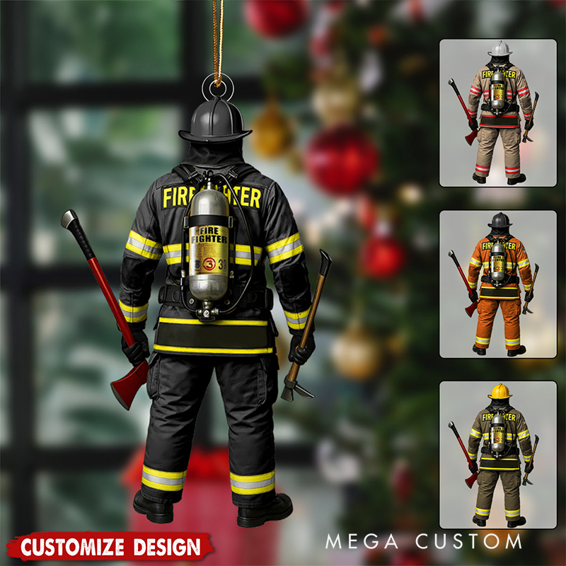 Personalized Firefighter on Duty Christmas Ornament Custom Name Christmas Ornament Xmas Gift