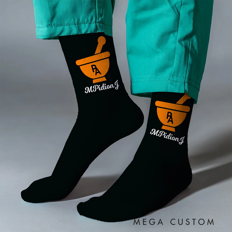 Personalized Medical Symbol RN LPN Socks Unique Gift for Nurses