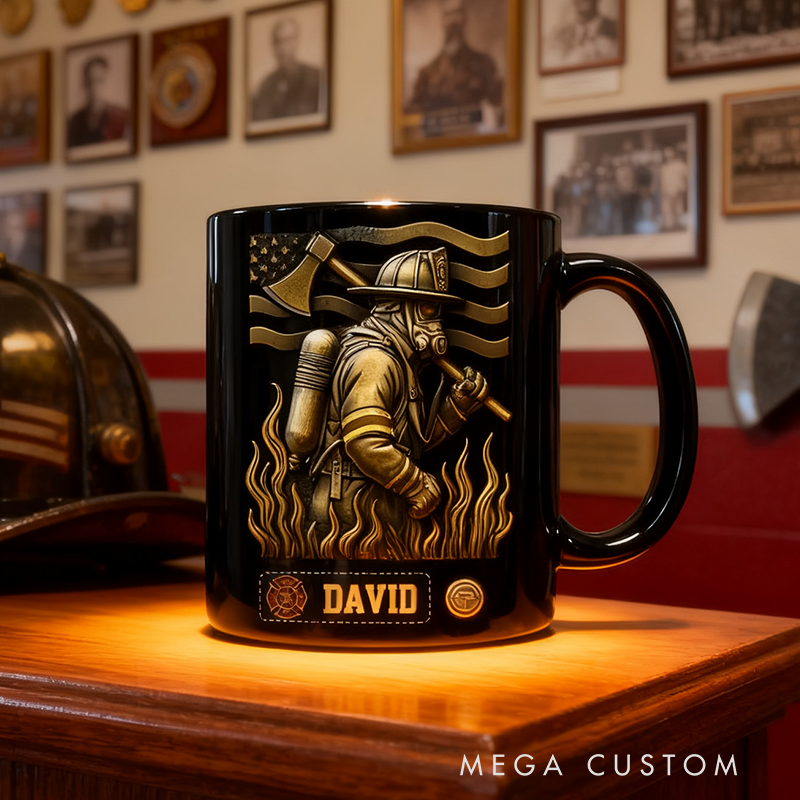 Personalized Proud Firefighter Mug Custom Name Mug Gift for Firefighters