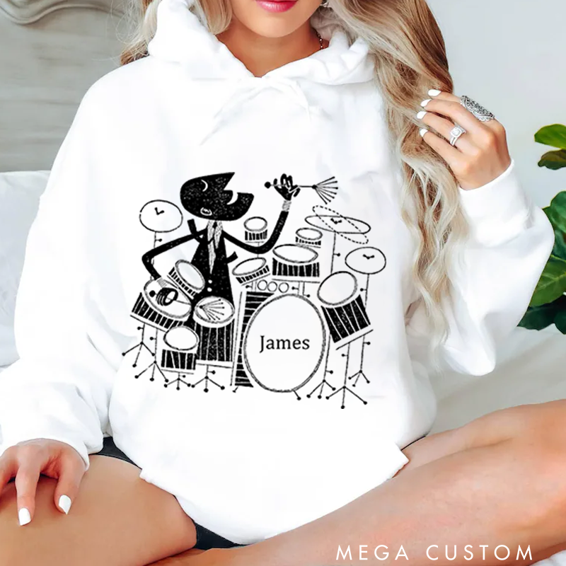 Personalized Classic Hoodies Mid Century Jazz Hoodie and Syncopation and Jazz Player Shirt and Drummer Shirt and Mid Century Modern Hoodie
