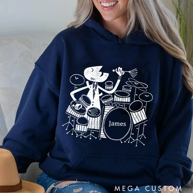 Personalized Classic Hoodies Mid Century Jazz Hoodie and Syncopation and Jazz Player Shirt and Drummer Shirt and Mid Century Modern Hoodie