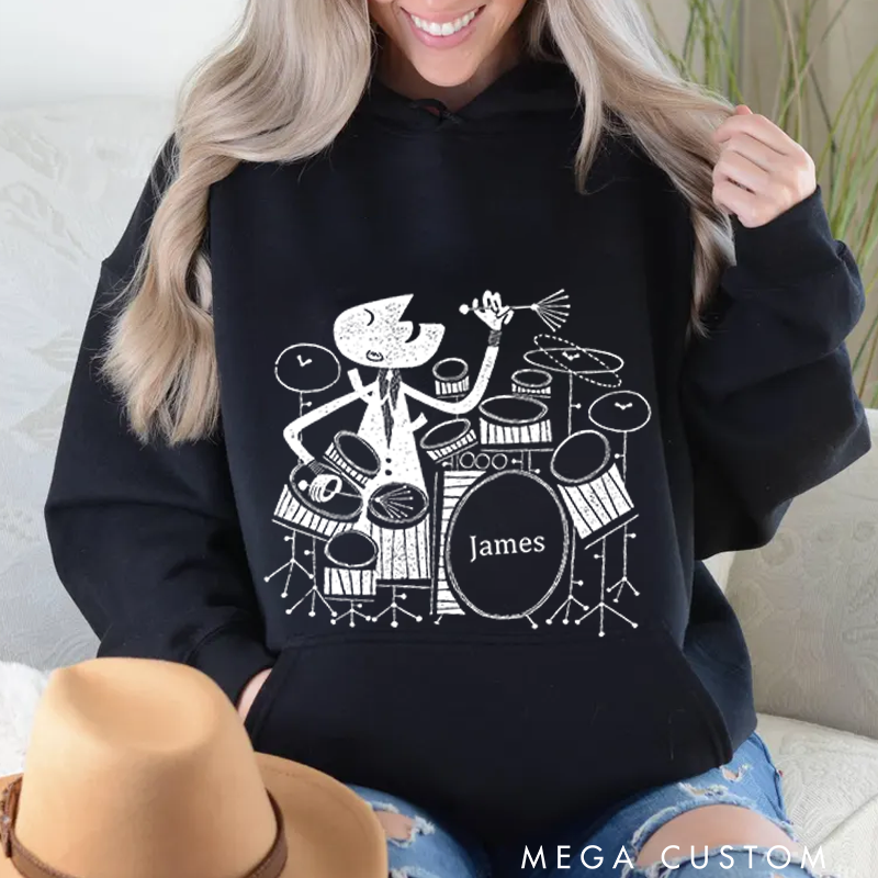 Personalized Classic Hoodies Mid Century Jazz Hoodie and Syncopation and Jazz Player Shirt and Drummer Shirt and Mid Century Modern Hoodie