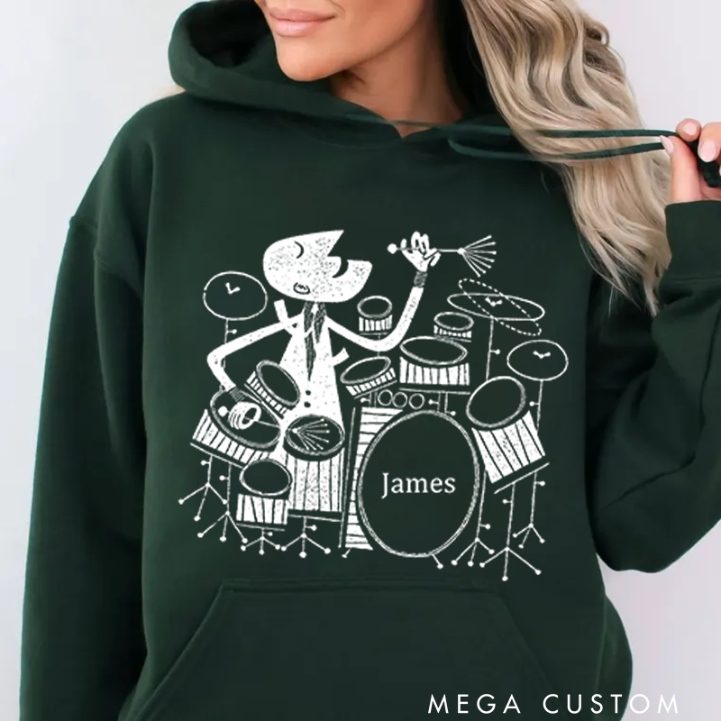 Personalized Classic Hoodies Mid Century Jazz Hoodie and Syncopation and Jazz Player Shirt and Drummer Shirt and Mid Century Modern Hoodie