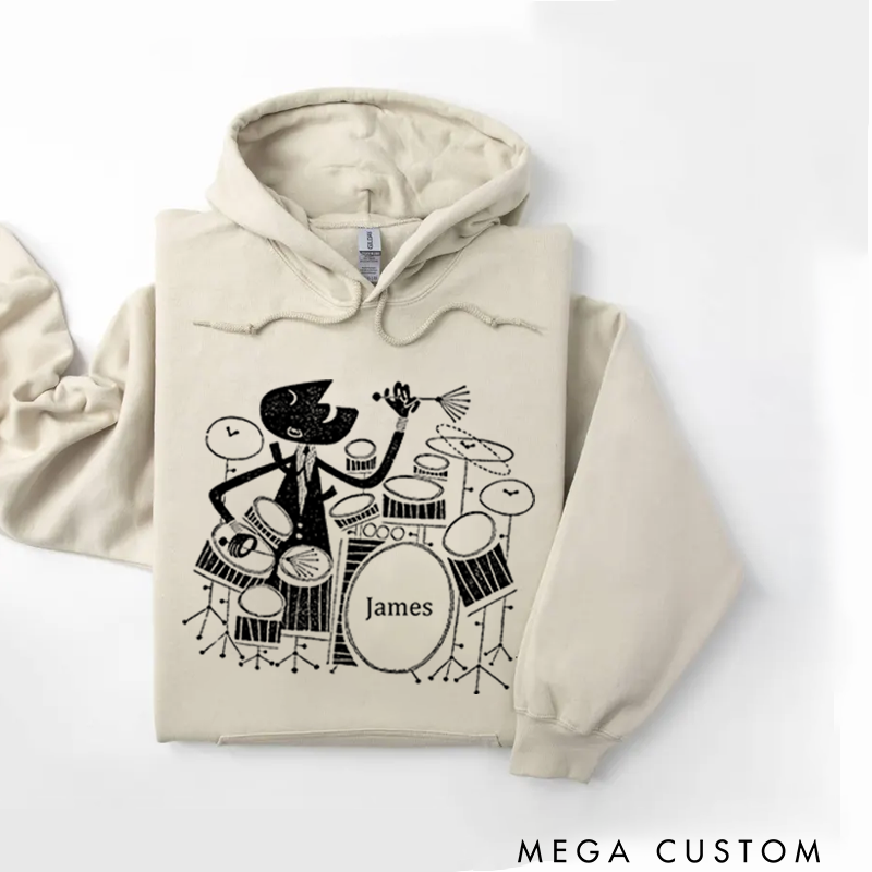 Personalized Classic Hoodies Mid Century Jazz Hoodie and Syncopation and Jazz Player Shirt and Drummer Shirt and Mid Century Modern Hoodie