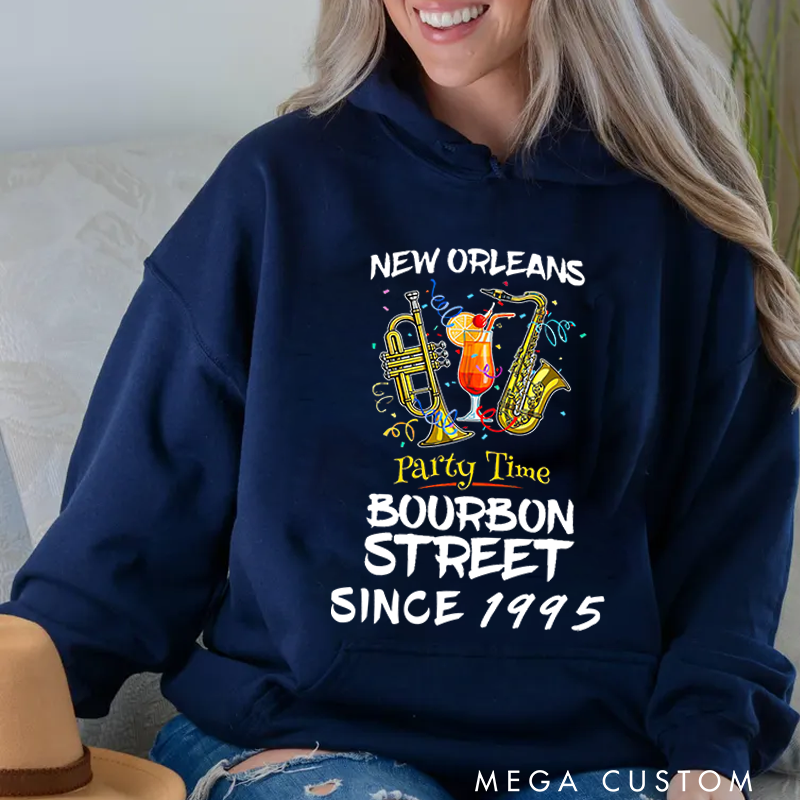 Personalized Classic Hoodies New Orleans Bourbon Street Louisiana Vintage Souvenir Hoodie