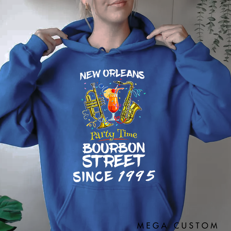 Personalized Classic Hoodies New Orleans Bourbon Street Louisiana Vintage Souvenir Hoodie