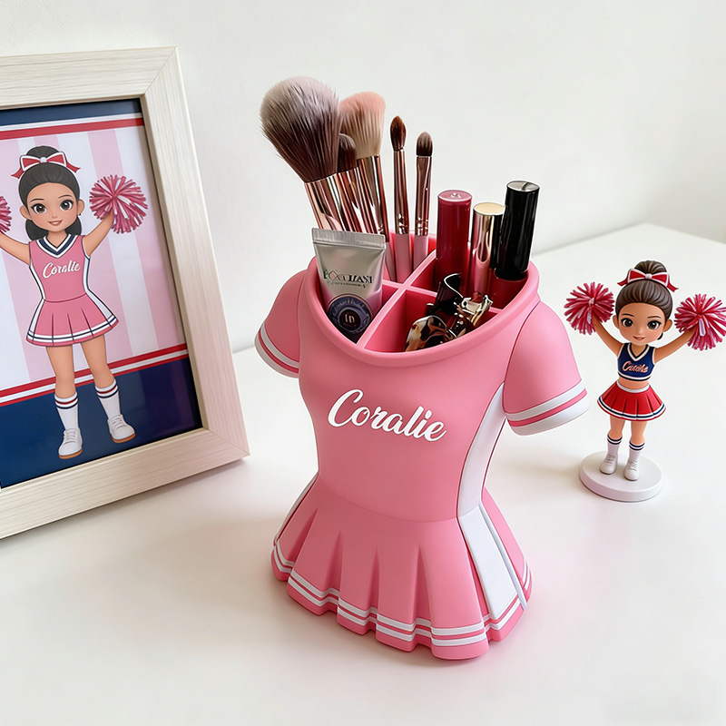 Personalized Cheerleading Uniforms Makeup Brush Organizer Desktop Storage Gifts for Cheerleading Teams