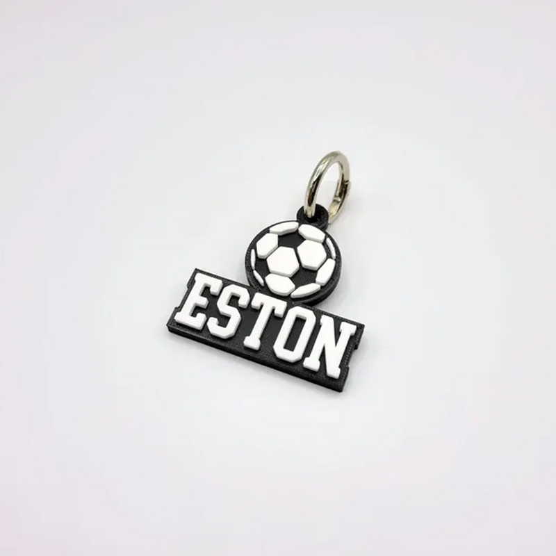 Personalized Sports Keychains with Custom Names and 3D Sports Ball Designs