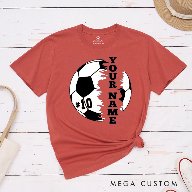 Personalized Dynamic Soccer T-Shirt with Custom Name and Number